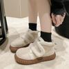 Модная новая зимняя обувь 2024 года для женщин, уличная, нескользящая, повседневная, удобная, на платформе, теплая, с коротким плюшем, женская обувь с высоким верхом