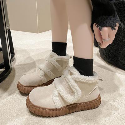 Модная новая зимняя обувь 2024 года для женщин, уличная, нескользящая, повседневная, удобная, на платформе, теплая, с коротким плюшем, женская обувь с высоким верхом