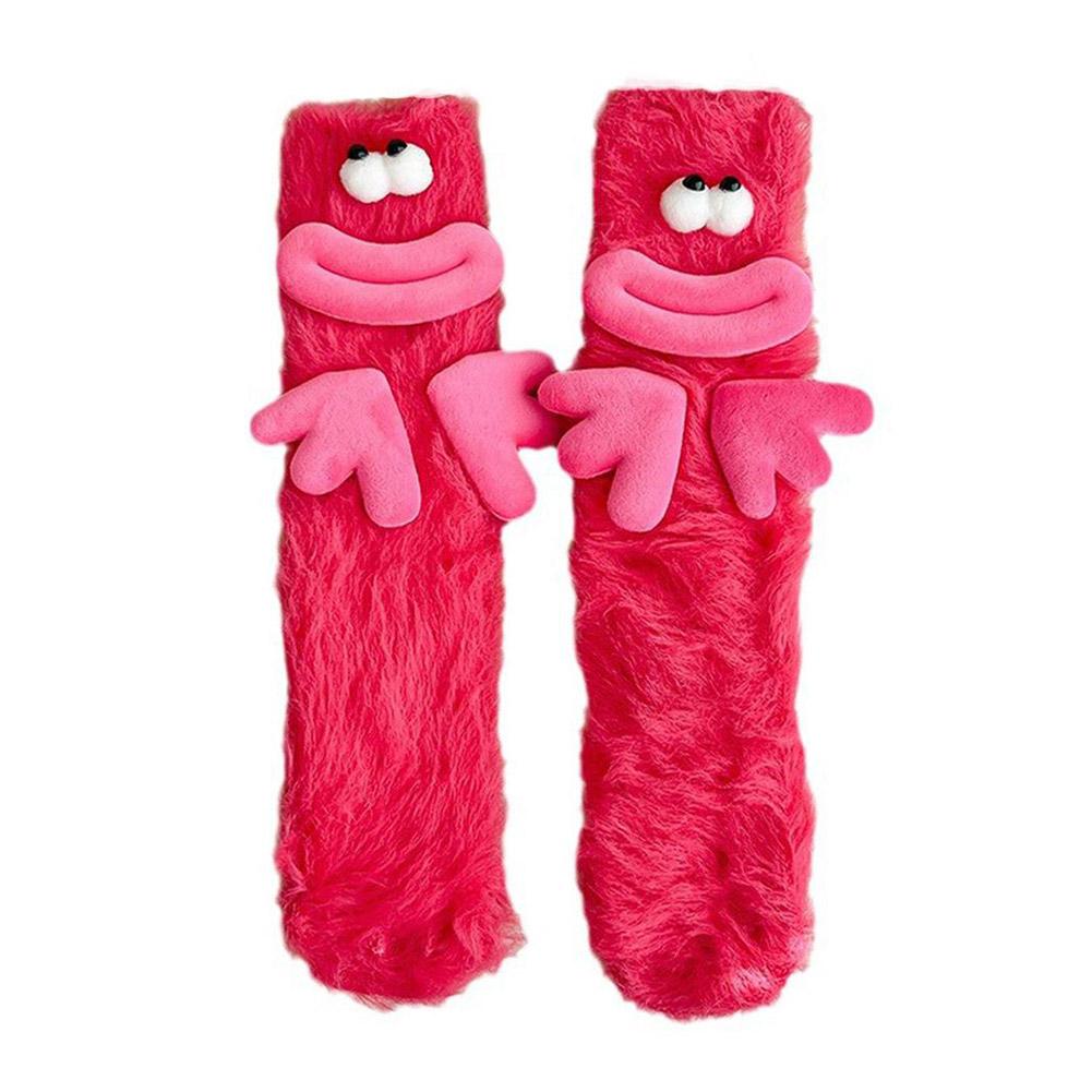 Funny Ugly Cute Socks Women's Mid-Crew Socks Plush Fluffy House Sleep Socks Warm Floor Non-Slip Cozy Winter Gifts Autumn Winter