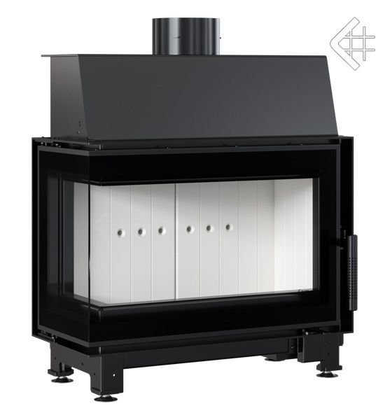 Стальной камин KRATKI SIMPLE левый 6 кВт Ø 150 самозакрывающаяся дверца