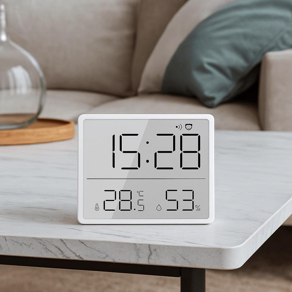 Magnetic Temperature Hygrometer Display Screen Table Clock Mini Bedside Desk Clock  Living Room