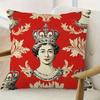 Queen Elizabeth Print Throw Pillow Cover Vintage Royal Crown Floral Pattern Decorative Cushion Case For Home Sofa Couch