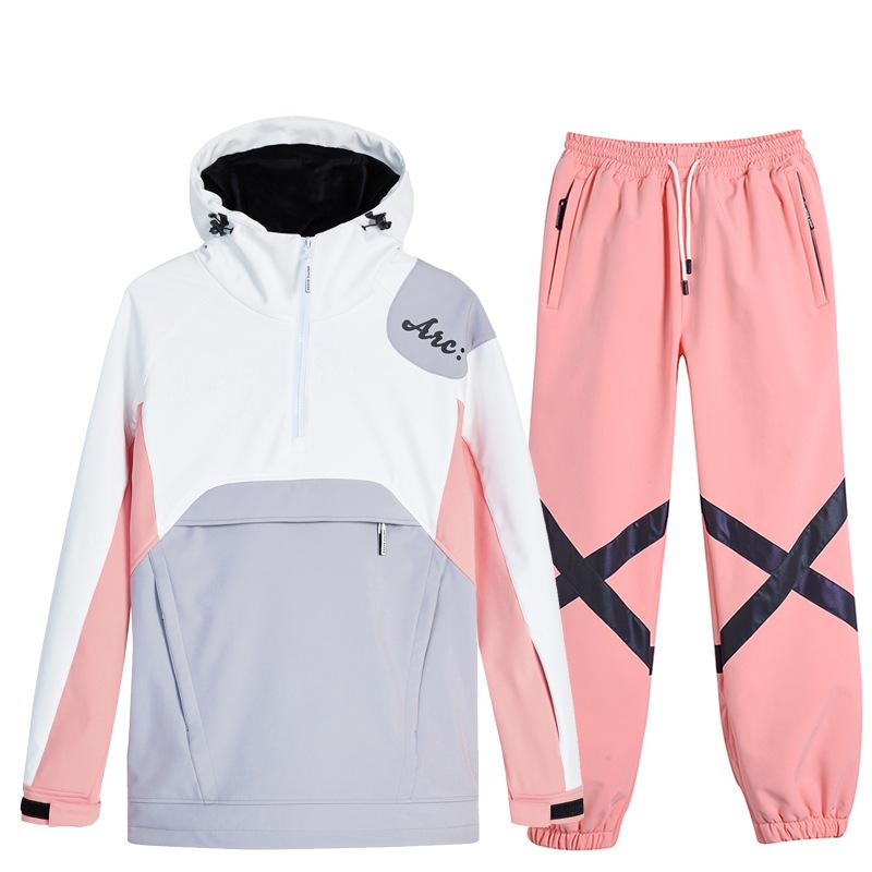 Лыжный костюм для женщин и мужчин, лыжная толстовка с капюшоном для катания на лыжах, сноубордический костюм, мужской, женский, зимний, теплый, уличный, водонепроницаемая, ветрозащитная, лыжная куртка и брюки