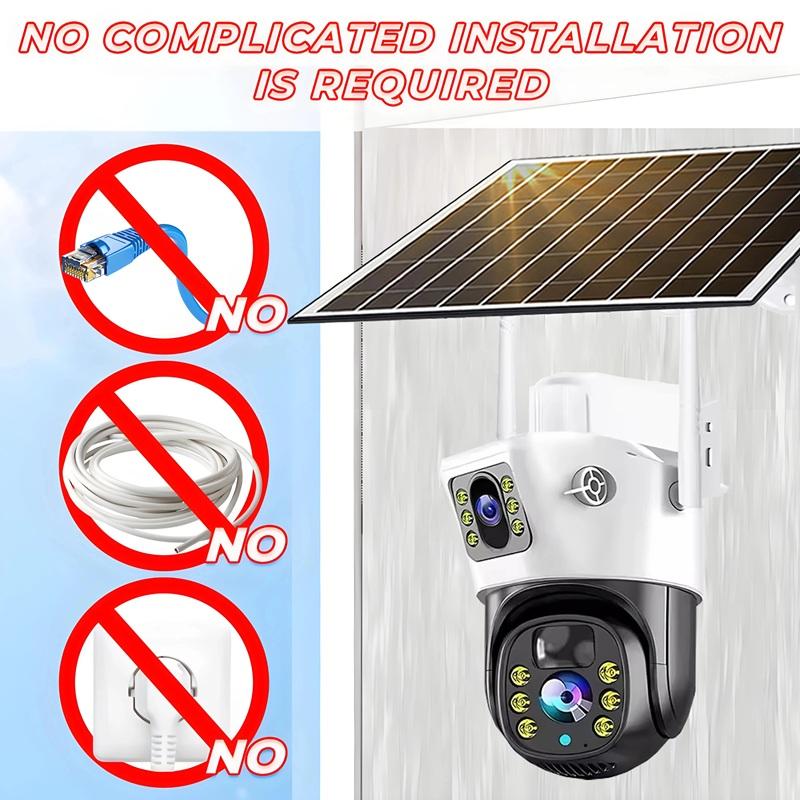 LS VISION 8MP Solar Camera 4G Wireless WiFi Dual Lens CCTV 4K Dual Screen Security Protection Human Detection PTZ Waterproof Outdoors Cam