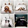 Комплект постельного белья с принтом «Собака» для односпальной и двуспальной кровати размера «queen-size», пододеяльник, удобная наволочка/пододеяльник, подарок для подростка