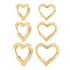 12/14/16mm Fashion Smooth Gold Color Love Heart Hoop Earrings Simple Cute Heart Circle Piercing Earring Buckle Statement Jewelry