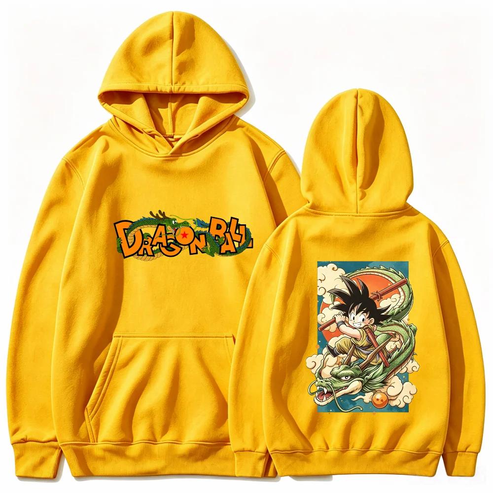 Dragon Ball Hoodie Goku Shenron Dragon Anime Manga Streetwear Aesthetic Black Oversized Casual Sport Sweatshirts