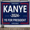 KANYE 2024 Флаг Канье Уэста Баннер Гобелен Забавный Мем Настенный Гобелен Эстетический Декор Комнаты Гобелены Уличное Оформление