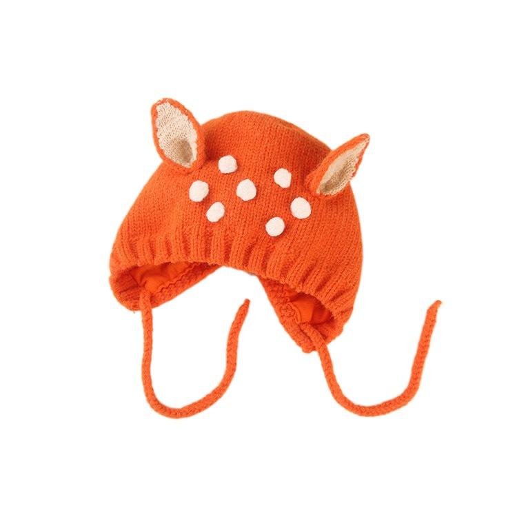 Очаровательная детская вязаная шапка, мягкая детская шапочка, новые детские шапки с олененком, зимняя