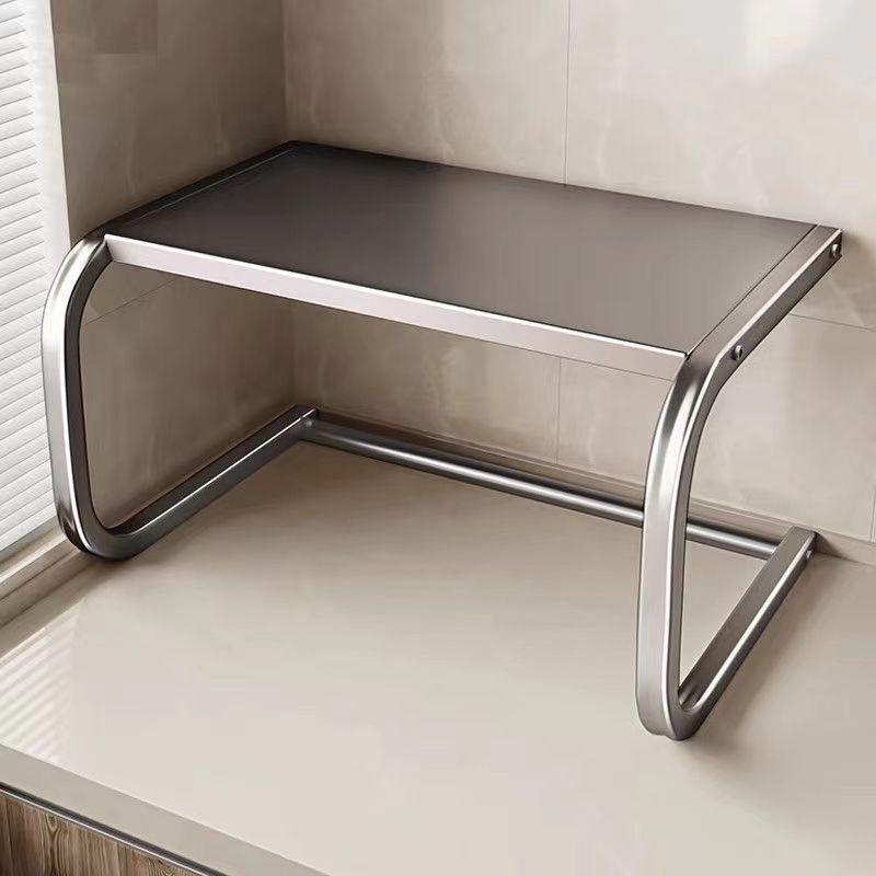 Многофункциональный органайзер для кухонной столешницы: Стальная полка для посуды, кастрюль и микроволновой печи