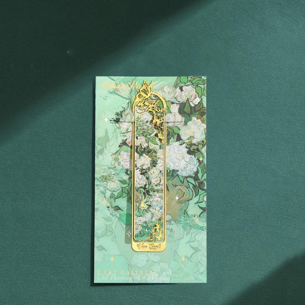 Hollow Metal Bookmark Oil Painting Pagination Mark Multifunctional Book Page Marker  Gifts