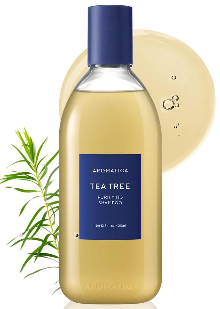 Organic Oily Scalp Shampoo 400ml Tea Tree Oil Control Oily Scalp Refreshing Naturally Derived Cleansing Teatree Purifying Shampoo Korean Cosmetics