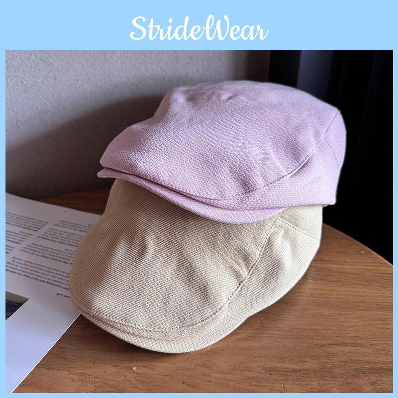 Retro Brim Wide Cotton Cap For Autumn Winter Seasonal Sun Unisex Protection