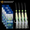 5 Hooks Sabiki Rigs Saltwater Fishing Lures Bait Rigs Real Fish Skin String Hook Mackerel Glow In The Dark Flash Sabiki Rigs