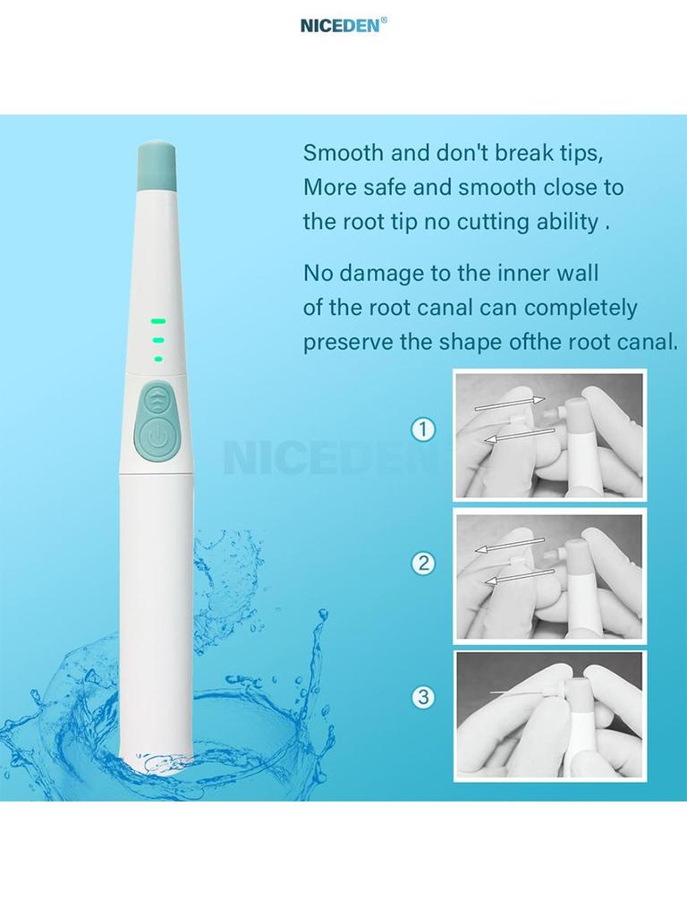 NICEDEN Wireless Endo Activator Root Canal Irrigation Device with 120 Replaceable Tips for Endodontic Cleaning and Activation