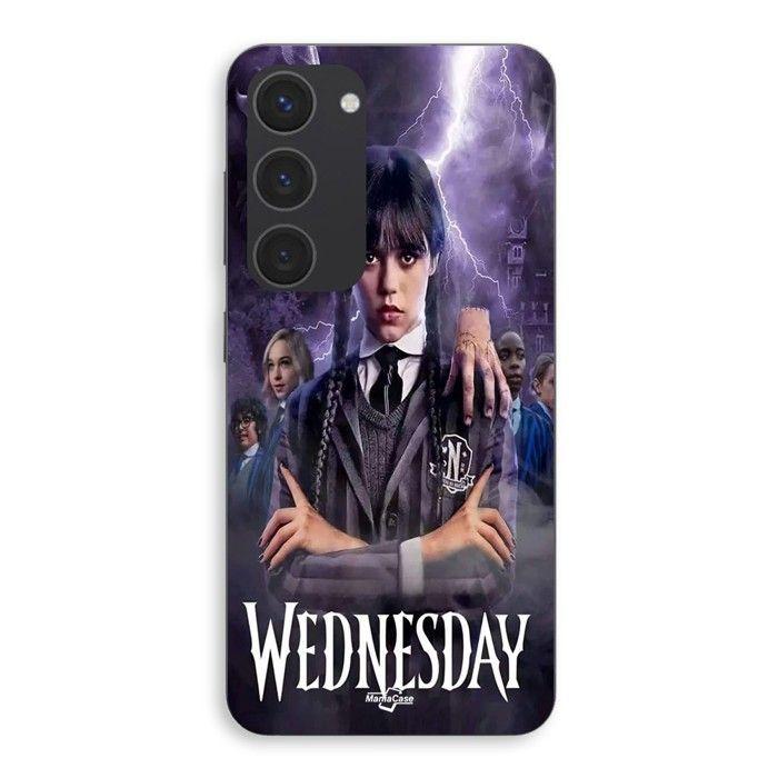 Coque de téléphone - MANIACASE - Samsung Galaxy S23 Plus - Silicone - Noir - Mercredi Adams