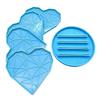Resin Coaster Molds for Epoxy Resin,4pcs Crystal Coaster Mold with Holder Mold,Silicone Coaster Molds for Resin Casting