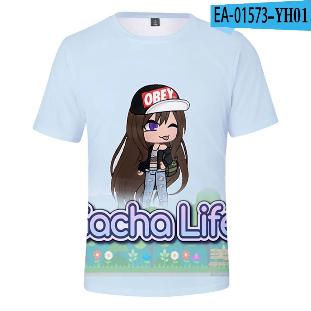 Популярная версия игры Gacha Life 3D принтованная футболка мужская и женская летняя милая модная повседневная футболка мультфильм аниме Harajuku S