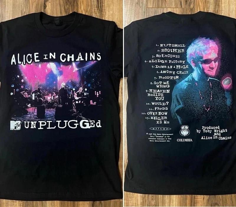 Alice In Chains MTV Unplugged Двусторонняя футболка-ремейк NH22149 ГОРЯЧИЙ ТРЕНД Унисекс футболка