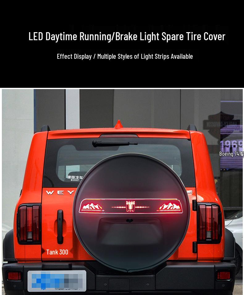 Светозащитная крышка запасного колеса в стиле G-Class из нержавеющей стали для Tank 300, для модификации и улучшения