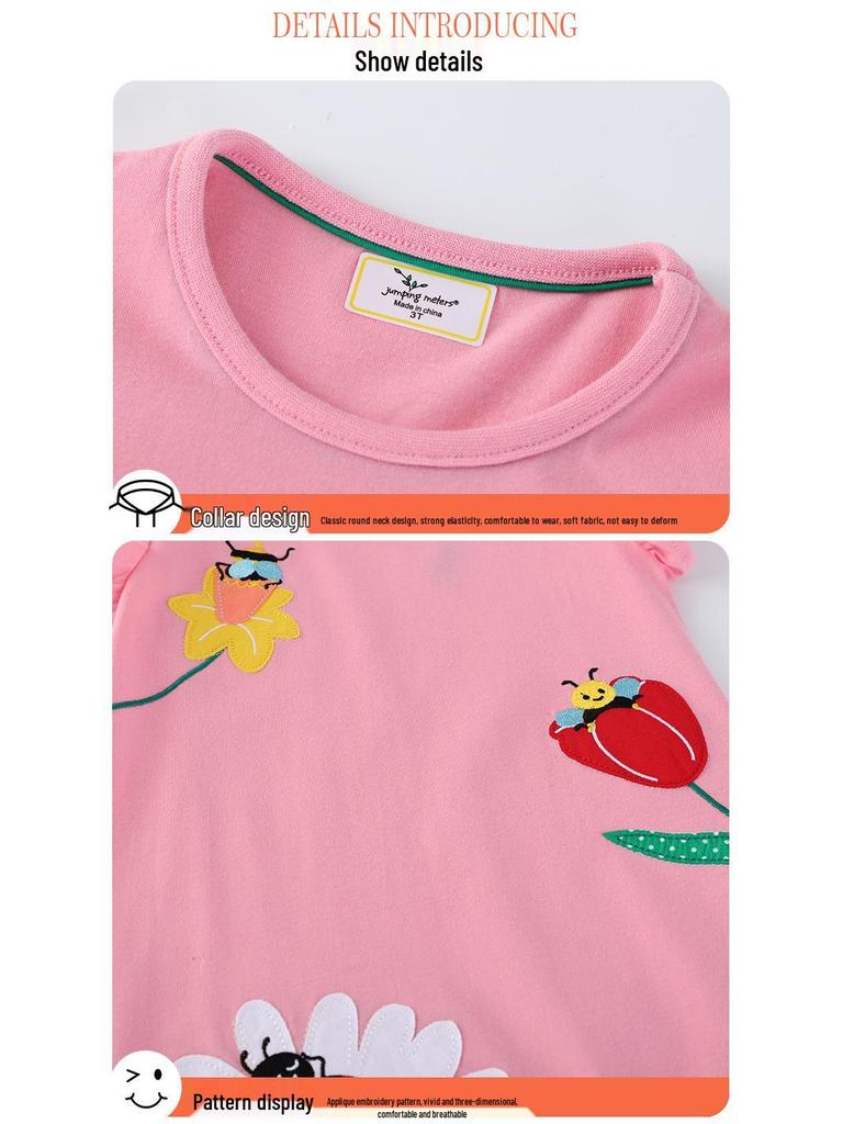 Новые летние поступления: Девочки, вязаные платья-принцессы с коротким рукавом, вышивкой и круглым вырезом