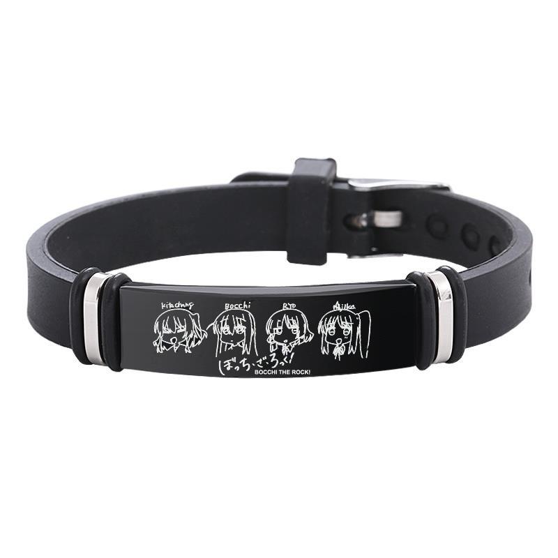 Аниме БОЧКИ РОК! Браслеты Gotou, браслет из нержавеющей стали для женщин и мужчин, силиконовый регулируемый браслет, ювелирные изделия для мужчин