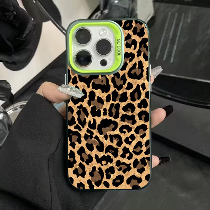 Коричневый леопардовый противоударный защитный чехол для iPhone 15 Pro Max 16 14 13 12 11 Pro X XR XS 7 Plus 16E защитное покрытие для линз