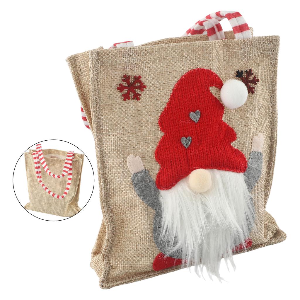 For Holiday Presents Christmas Burlap Tote Children's Tote Bag Christmas Holiday Season Latest Model Manual Measurement