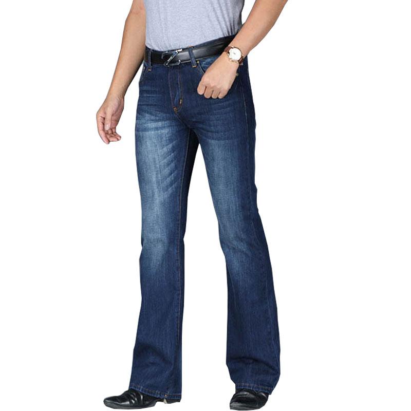Jeans For Men Men's Dark Blue Flared Jeans Boot Cut Leg Flared Loose Fit High Waist Jeans