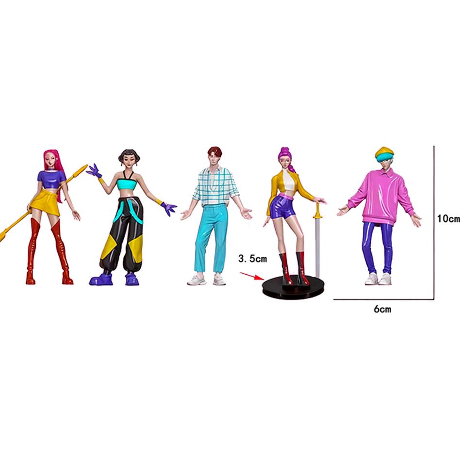 Аниме k-pop Охотники на демонов Набор фигурок Мира Зои Руми Тигр Игрушка Украшение для стола Статуэтки Орнамент для подарков детям