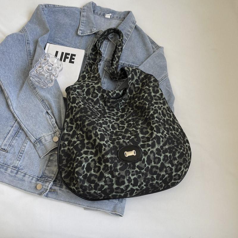 Сумка через плечо Сумка через плечо Сумка с леопардовым принтом Женская сумка для покупок большой вместимости