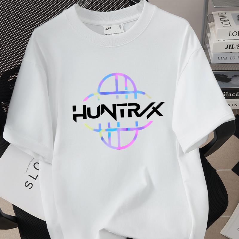 KPop Demon Hunters Huntrix Printing Men T-shirt Summer Cotton Short Sleeve Tshirt for Female O-neck Women Tee Streetwear Tops