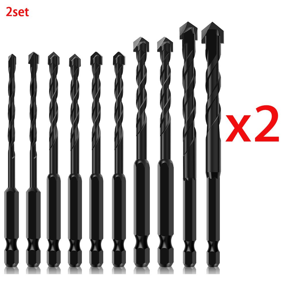 4/5/6/8/10/12mm Concrete Drill Bit Set Masonry Drill Bit High Speed Steel Hexagonal Shank High Precision Punching Drill