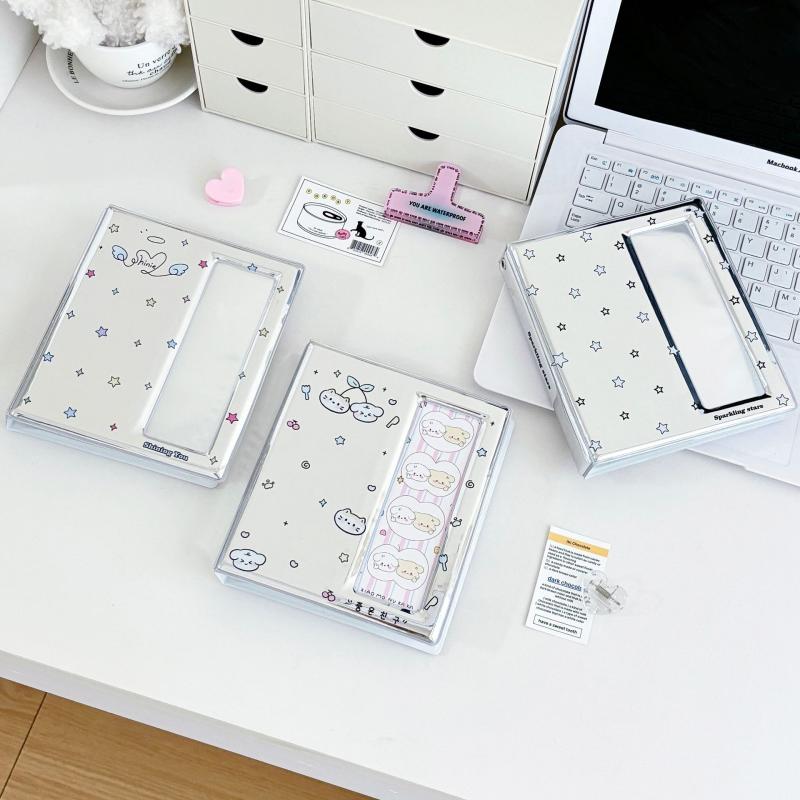 Cartoon 4 Grid Idol Card Photo Booth Album For 40Pcs 2x6 Inch Photo Strips Bookmark