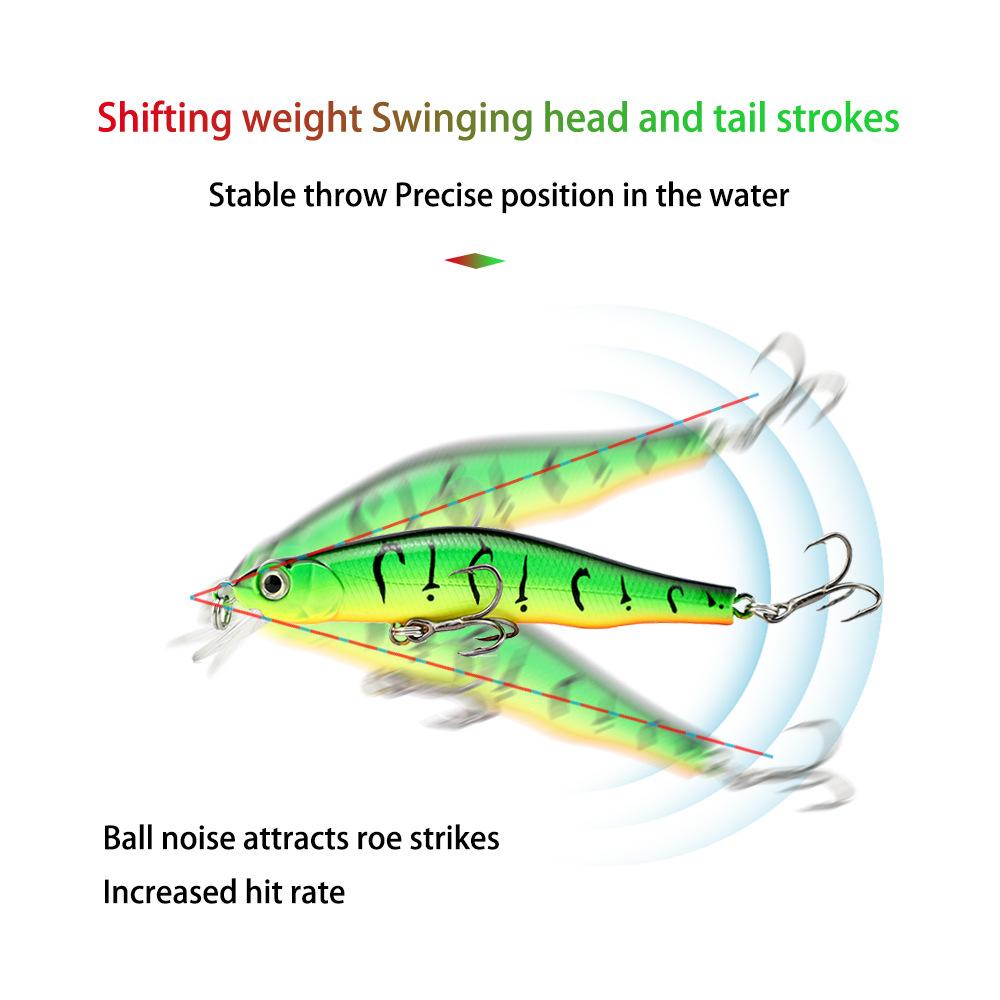 Deep Diving Tongue Plate Miruo 80Mm Simulated Bait Floating Miruo Bait Luya Hard Bait Plastic Bait