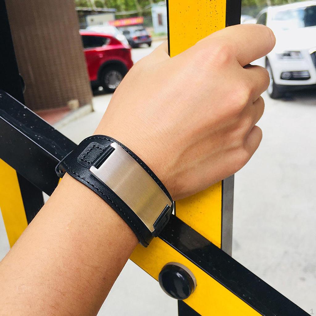 Кожаный браслет-манжета с выгравированным именем, минимализм, застежка из нержавеющей стали, ювелирные изделия для дедушек и мужчин