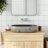 VidaXL Countertop Basin, Bathroom Sink with Drain Hole, Washbasin with Patterns Toilet Bathroom, Sand and Blue 155103