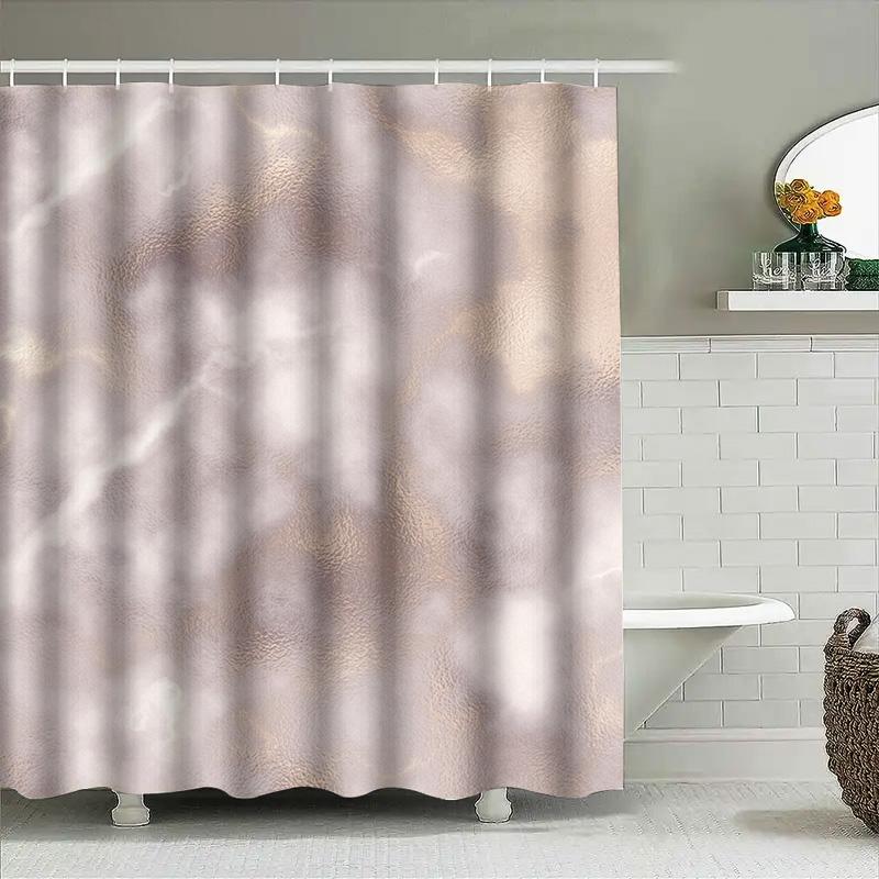 Luxury Gold Marble Shower Curtain Pink Beige Colorful Waterproof Bath Decor For Home Bathroom Decoration Size: 69 X 70 (Lxw)