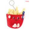 1Pc Food Plush Keychain Hamburger  Dog French Fries Stuffed Doll Pendant Toy