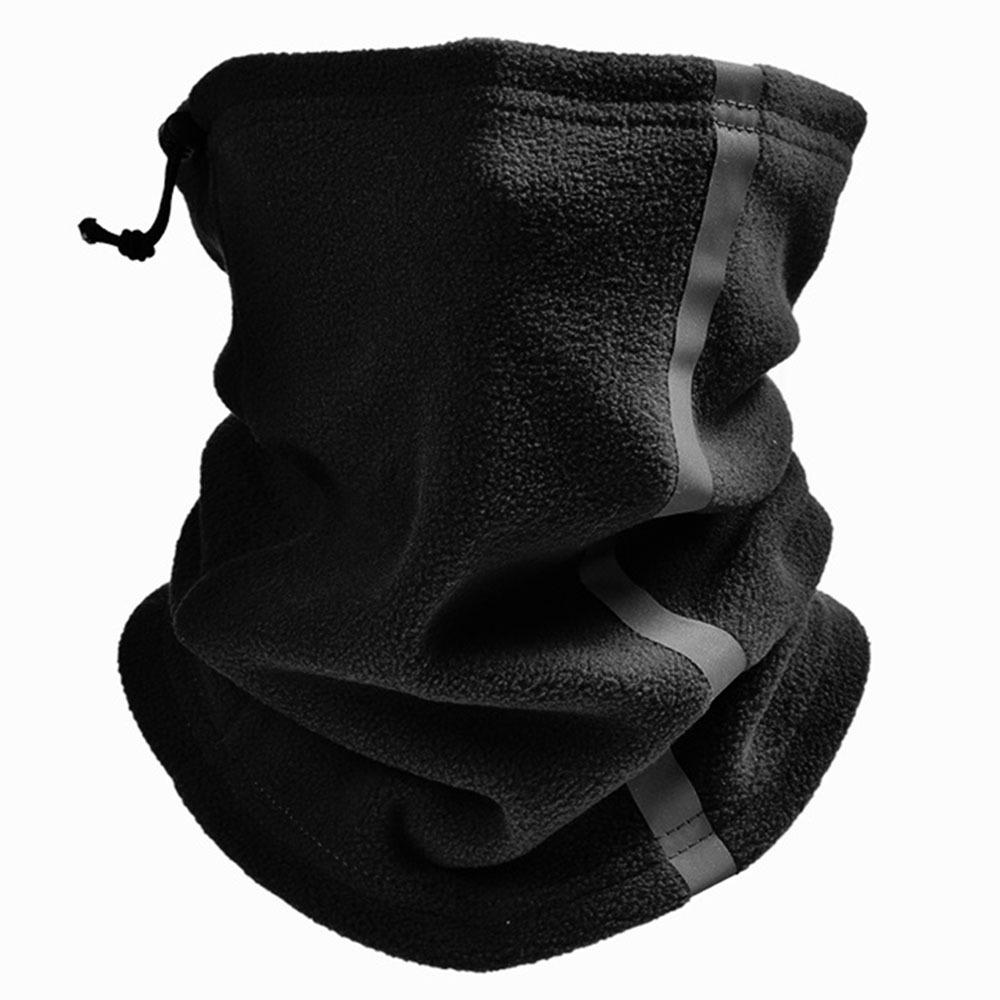 Polar Fleece Winter Neck Warmer Adjustable Drawstring Half Face Cover Night Riding