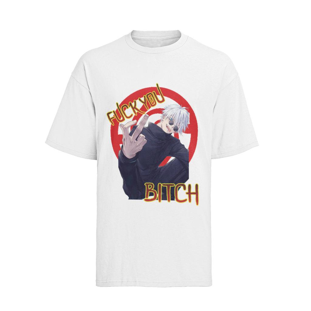 Gojo | Jujutsu Kaisen Men's Organic Cotton Fuck You Middle Finger T-Shirt Mens Womens Tees Top