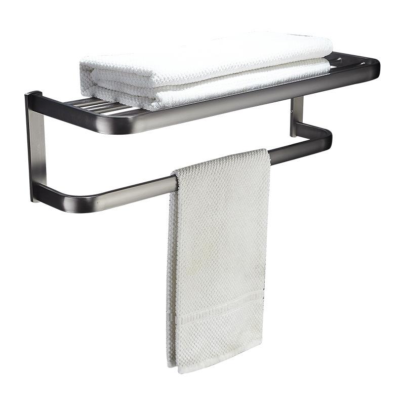All copper gun gray bathroom towel rack, bath towel rack, light luxury bathroom rack, bathroom hardware pendant set.