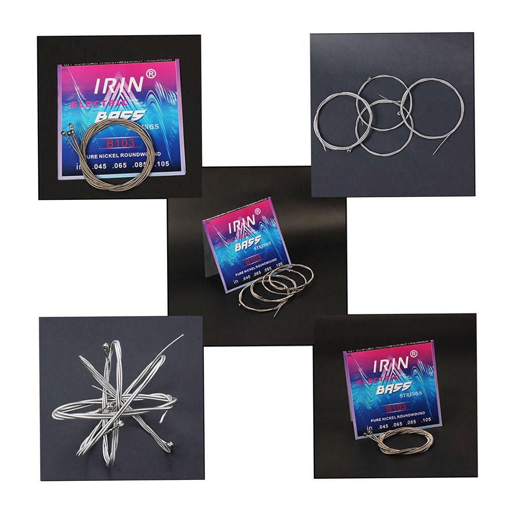 IRIN Набор струн для 4-струнной электробас-гитары Никелевая обмотка Круглый виток Сердечник из высокоуглеродистой стали(1.14 2.67)
