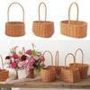 Плетеная вручную корзина для цветочной композиции, контейнер для пикника, плетеная корзина для пикника, девочка-цветочница