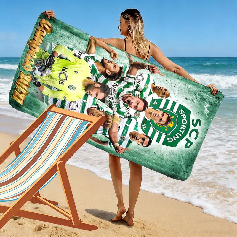 Sporting CP Print Beach Towel, Large Soft Quick Dry Towel for Beach Camping Swimming