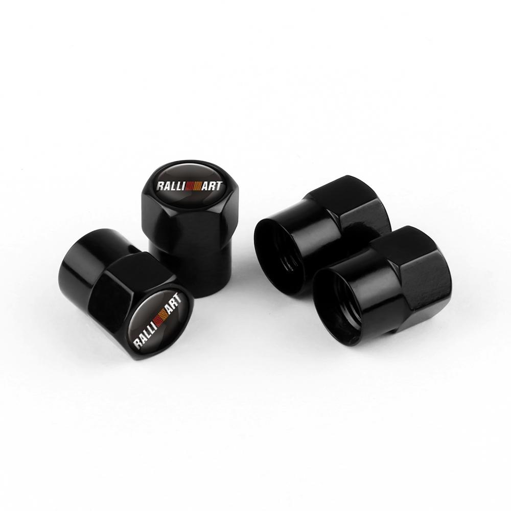 vdpc7 4Pcs Car Tire Valve Caps Auto Replacement Accessories For Mitsubishi Pajero L200 Galant Evo X RVR Mirage Grandis Ralliart Lancer