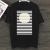 Minimal Sun & Stripes Print T-Shirt Breathable Cool, Comfortable Wear,Daily Casua