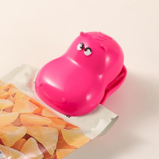 Магнитные зажимы для пакетов в виде гиппопотама, многоразовые пластиковые зажимы для запечатывания кухонных пакетов для закусок, креативные магниты на холодильник для хранения продуктов