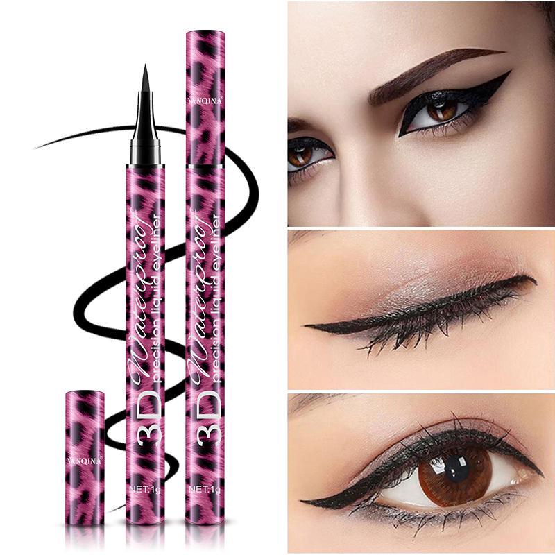 Leopard Makeup Set Black Mascara + Eyeliner Pen Big Eyes Make Up Waterproof 4D Fiber Mascaras