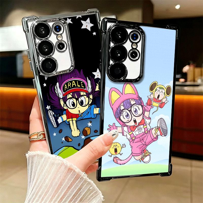 Arale S-Slump Anime Soft Phone Case For Samsung Galaxy S26 Ultra S25 Edge S24 FE S23 Plus S22 S21 + S20 Plating Anti-Fall Fundas
